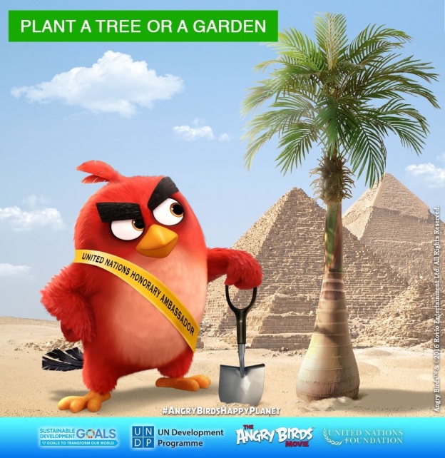 RED #AngryBirdsHappy plant a tree
